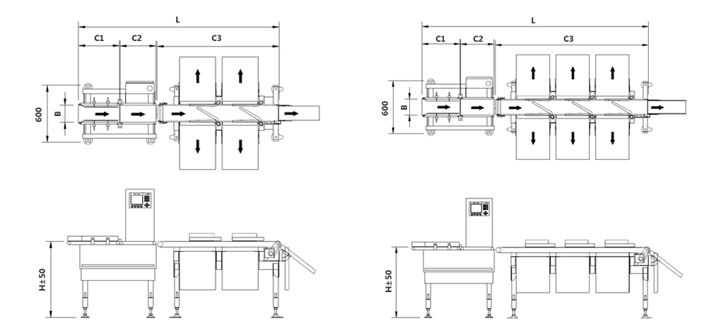 다단선별기 외형도면